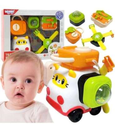WOOPIE BABY Montessori манипулятивный конструктор — автомобиль, котёнок, 1