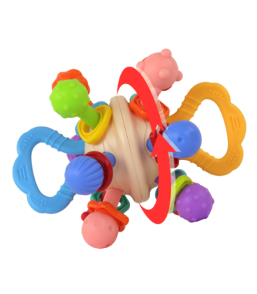 WOOPIE BABY Pehme kõristi 2-ühes närimislelu sensoorne mänguasi imikutele 0+ kuud