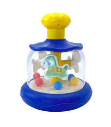 WOOPIE BABY Värvilised ponid — sinine vurr-karussell pallidega