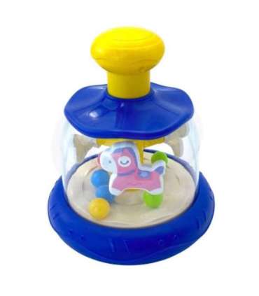 WOOPIE BABY Värvilised ponid — sinine vurr-karussell pallidega