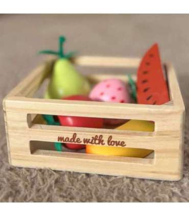 CLASSIC WORLD 6-osaline puidust puuviljakomplekt korvis.