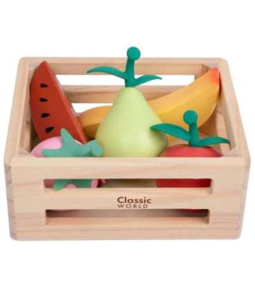 CLASSIC WORLD Набор деревянных фруктов в корзинке, 6 шт.