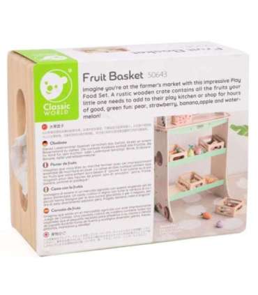 CLASSIC WORLD 6-osaline puidust puuviljakomplekt korvis.