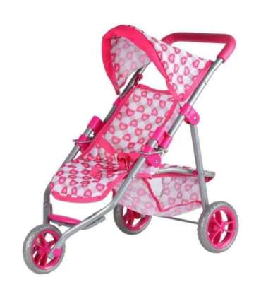 WOOPIE ROYAL Kolmerattaline nukukäru — süda, roosa