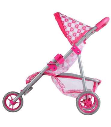 WOOPIE ROYAL Kolmerattaline nukukäru — süda, roosa