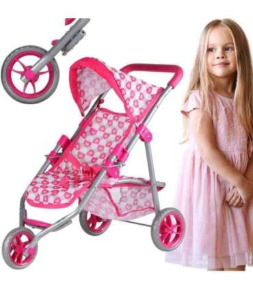 WOOPIE ROYAL Трёхколёсная коляска для кукол — сердце, розовый