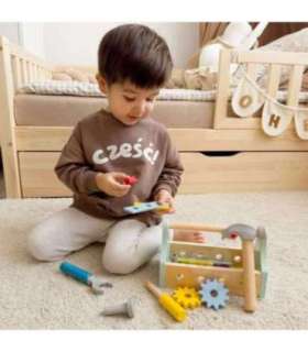 TOOKY TOY Puidust tööriistakast tööriistade komplekt, 18 osa.