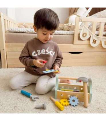 TOOKY TOY Puidust tööriistakast tööriistade komplekt, 18 osa.