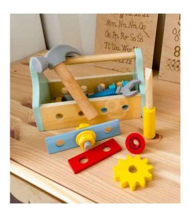 TOOKY TOY Puidust tööriistakast tööriistade komplekt, 18 osa.