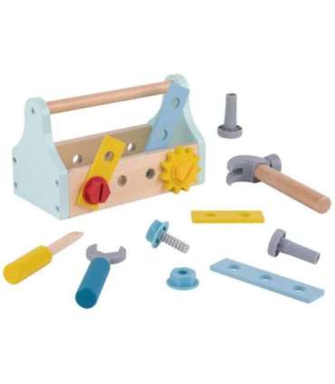 TOOKY TOY Puidust tööriistakast tööriistade komplekt, 18 osa.
