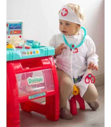 WOOPIE õe kostüüm: kittel ja põll õe mütsiga