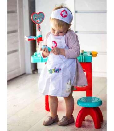 WOOPIE õe kostüüm: kittel ja põll õe mütsiga