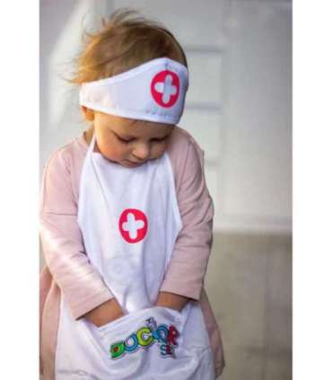 WOOPIE õe kostüüm: kittel ja põll õe mütsiga