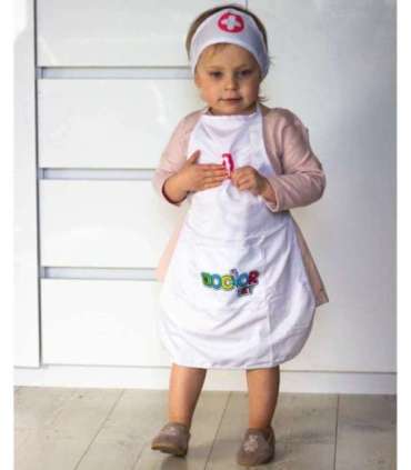 WOOPIE õe kostüüm: kittel ja põll õe mütsiga