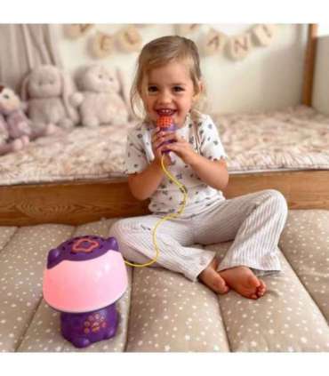 WOOPIE Multifunkcyjna Lampka RGB Głośnik Bluetooth Karaoke Modulator Głosu Karta SD Fioletowa