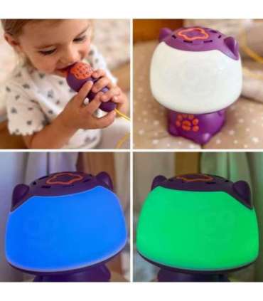 WOOPIE Multifunkcyjna Lampka RGB Głośnik Bluetooth Karaoke Modulator Głosu Karta SD Fioletowa