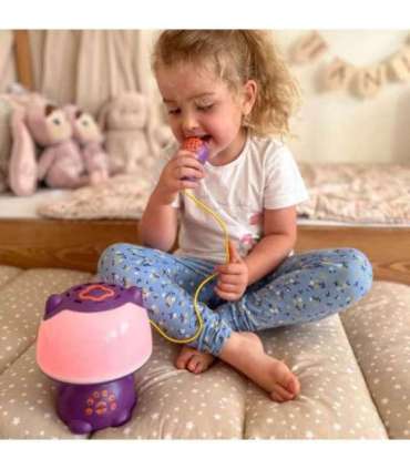 WOOPIE Multifunkcyjna Lampka RGB Głośnik Bluetooth Karaoke Modulator Głosu Karta SD Fioletowa