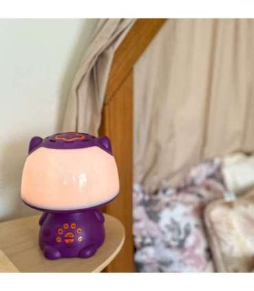 WOOPIE Multifunkcyjna Lampka RGB Głośnik Bluetooth Karaoke Modulator Głosu Karta SD Fioletowa