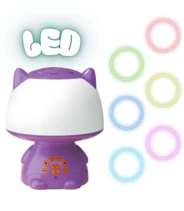 WOOPIE Multifunkcyjna Lampka RGB Głośnik Bluetooth Karaoke Modulator Głosu Karta SD Fioletowa