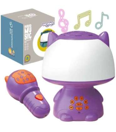 WOOPIE Multifunkcyjna Lampka RGB Głośnik Bluetooth Karaoke Modulator Głosu Karta SD Fioletowa