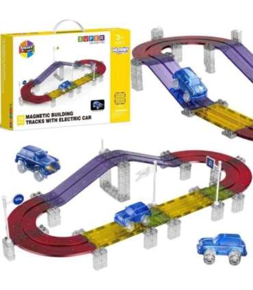 WOOPIE Magnetyczny Tor Samochodowy Wyścigowy + Autko 76 el.