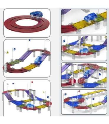 WOOPIE Magnetyczny Tor Samochodowy Wyścigowy + Autko 137 El.