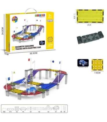 WOOPIE Magnetyczny Tor Samochodowy Wyścigowy + Autko 137 El.