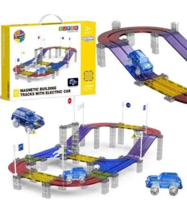 WOOPIE Magnetyczny Tor Samochodowy Wyścigowy + Autko 137 El.