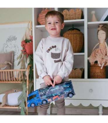 WOOPIE 3-ühes veoauto/transporter komplekt, sinine politsei