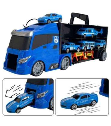 WOOPIE 3-ühes veoauto/transporter komplekt, sinine politsei