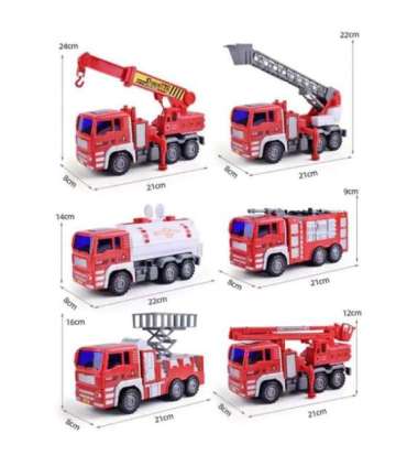 WOOPIE tuletõrjeautode komplekt 6-ühes