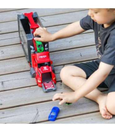 WOOPIE набор: грузовик, автовоз, гараж и гоночная трасса