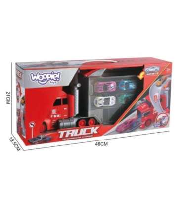 WOOPIE набор: грузовик, автовоз, гараж и гоночная трасса