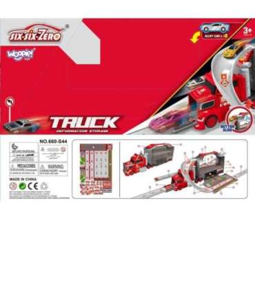 WOOPIE набор: грузовик, автовоз, гараж и гоночная трасса