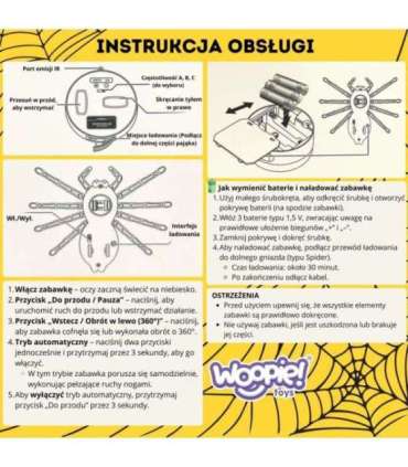 WOOPIE Интерактивный паук с дистанционным управлением