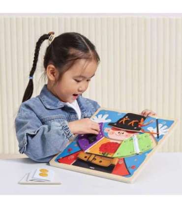 VIGA puidust tegevustahvel — pannalid, klambrid, lukud — maagiline Montessori