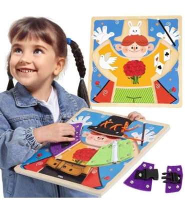 VIGA puidust tegevustahvel — pannalid, klambrid, lukud — maagiline Montessori