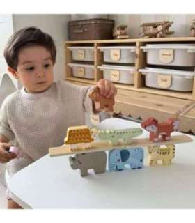 TOOKY TOY puidust klotsid-pusle – Montessori loomad, 9 osa