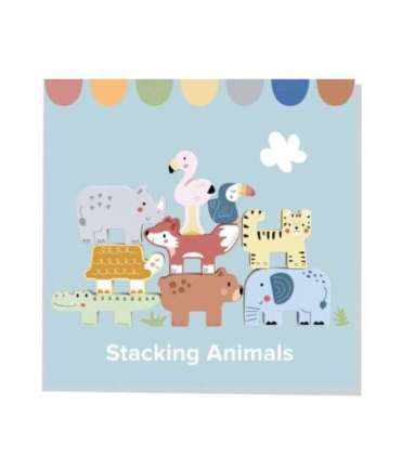 TOOKY TOY puidust klotsid-pusle – Montessori loomad, 9 osa