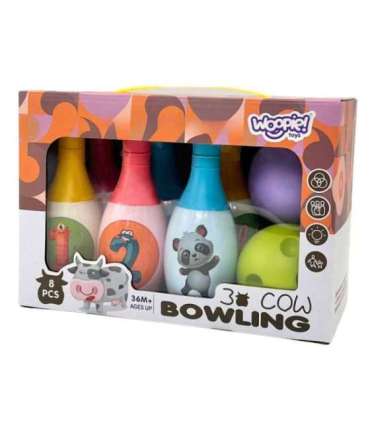 WOOPIE Keegelkomplekt lastele — loomad ja numbrid, 8 osa.