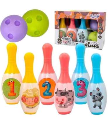 WOOPIE Keegelkomplekt lastele — loomad ja numbrid, 8 osa.