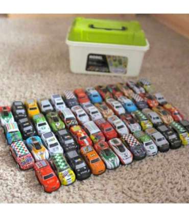 WOOPIE võidusõiduautode komplekt - 50 mänguautot karbis