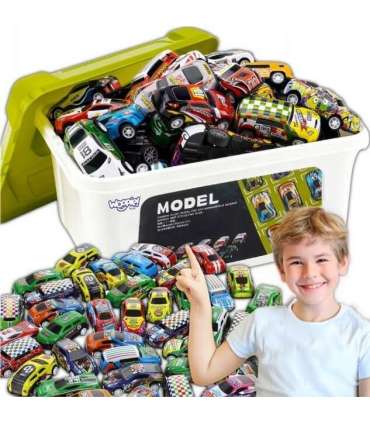 WOOPIE võidusõiduautode komplekt - 50 mänguautot karbis