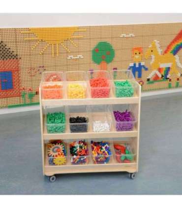 MASTERKIDZ Стеллаж на колесах - 3 полки для аксессуаров к STEM-доске 800H x 800L