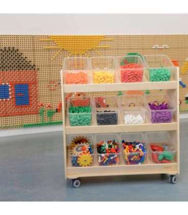 MASTERKIDZ Стеллаж на колесах - 3 полки для аксессуаров к STEM-доске 800H x 800L