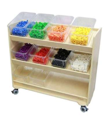 MASTERKIDZ Стеллаж на колесах - 3 полки для аксессуаров к STEM-доске 800H x 800L