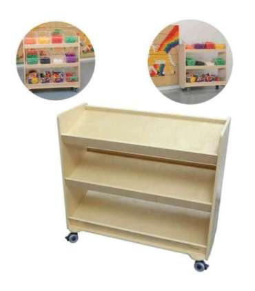 MASTERKIDZ Стеллаж на колесах - 3 полки для аксессуаров к STEM-доске 800H x 800L