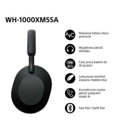 SONY WH-1000XM5SA BLACK WIRELESS HEADPHONES