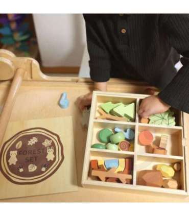 TOOKY TOY Лесной набор - пирамидка, кубики и фигурки