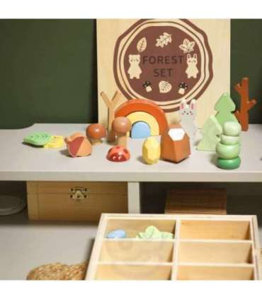 TOOKY TOY Лесной набор - пирамидка, кубики и фигурки